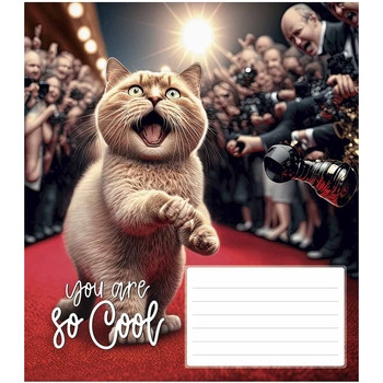 Зошит учнівський Школярик You are so cool, в клітинку, 12 аркушів, ВД-лак, 30шт. (012-3241K) - Pampik