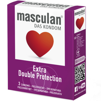 Презервативи Masculan Extra Double Protection, особливо міцні, з пухирцями, 3 шт. - Pampik