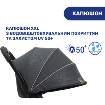 Прогулянкова коляска Chicco Goody Plus City Map Re-Lux сіра (79877.57) - Pampik - 9