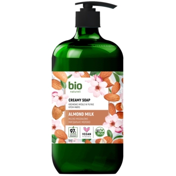 Крем-мило Bio Naturell Almond milk Creamy soap with Pump, 946 мл - Pampik