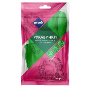Рукавички господарські Премія, латекс, з ароматом алое, розмір L - Pampik