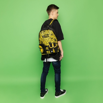 Рюкзак Yes T-137 Smiley World, черный с желтым (559483) - Pampik - 7