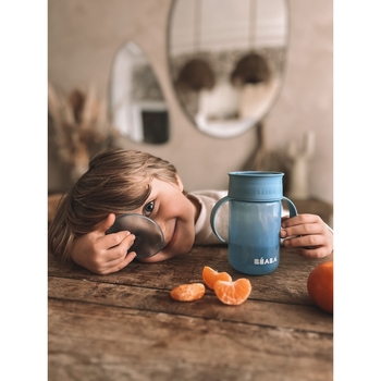 Поїльник-непроливайка Beaba 360°, блакитний, 340 мл (913572) - Pampik - 12