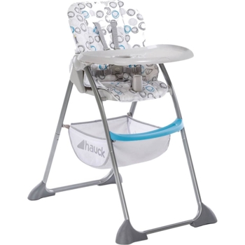Стільчик для годування Hauck Sit N Fold Circles blue, сірий (64102-6) - Pampik