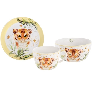 Столовий набір Lefard Тигруля, дитячий, білий з бежевим (924-718) - Pampik