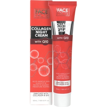 Ночной крем для лица Face Facts Collagen Night Cream With Q10 с коллагеном и коэнзимом Q10 50 мл - Pampik