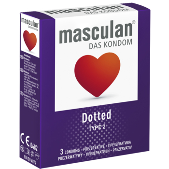 Презервативи Masculan Dotted Тип 2 з пухирцями 3 шт. - Pampik - 2