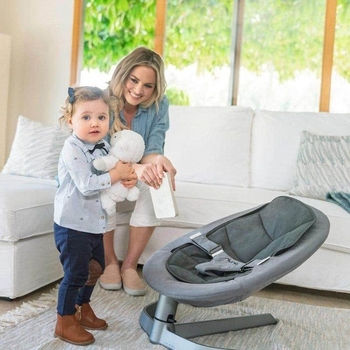 Шезлонг-гойдалка Nuna Leaf Twilight, чорний із сірим - Pampik - 6