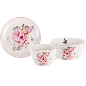 Столовый набор Lefard Балеринка, детский, бежевый с розовым (924-720) - Pampik