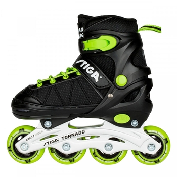 Роликові ковзани Stiga Tornado розмір 30-33 чорний з зеленим (80-2040-04) - Pampik - 2