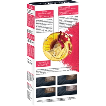 Стійка крем-фарба для волосся Malva Color Revive відтінок 52, синьо-чорний, 103 мл - Pampik - 2