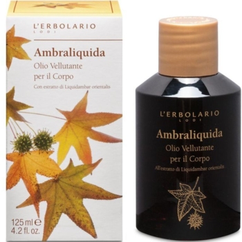 Масло для тела L'Erbolario Olio Vellutante per il Corpo Ambraliquida, с легкой амброй, 125 мл - Pampik
