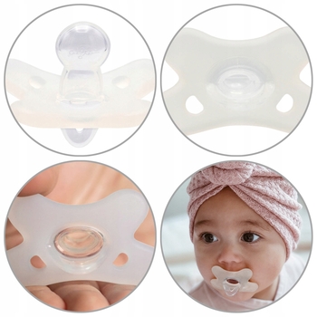 Силиконовая симметричная пустышка Canpol babies, 6-12 месяцев, белый (24/002_whi) - Pampik - 5