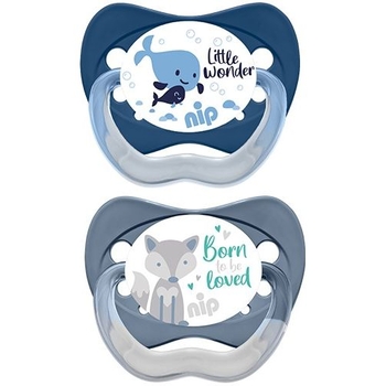 Пустышка Nip Моя семья №2 Кит и Волк, 2 шт. (38673-51) - Pampik