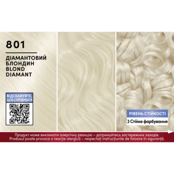 Стійка крем-фарба для волосся Schwarzkopf Brillance 801 діамантовий блондин 142.5 мл - Pampik - 2