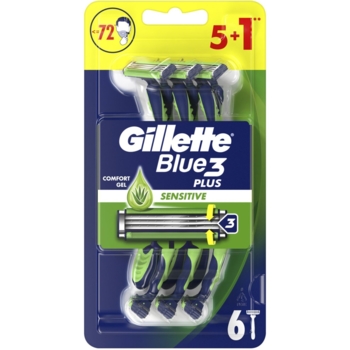 Одноразові станки для гоління Gillette Blue 3 Sensitive 6 шт. - Pampik
