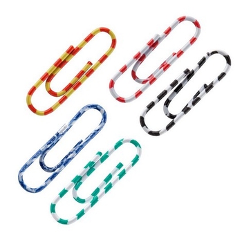 Скріпки кольорові смугасті 28 мм 100 шт. полібег (4114-A/P) - Pampik - 2