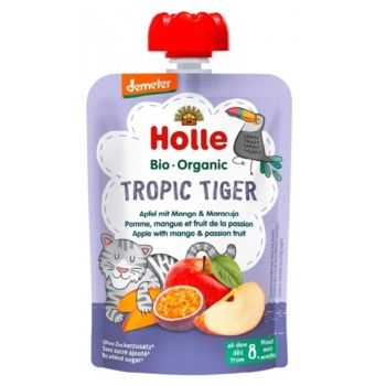 Пюре Holle Tropic Tiger с яблоком, манго и маракуйей, 100 г - Pampik