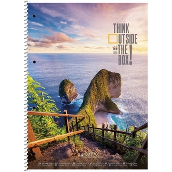 Колледж-блок Student, А4+, в клеточку, спираль, 80 л., остров Нуса-Пенида (A4-080-6707K) - Pampik