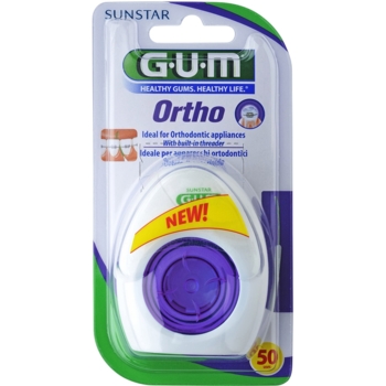Зубна нитка GUM Ortho ортодонтична, 50 використань - Pampik