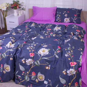 Підковдра на блискавці MirSon Of wind flower 22-1356, сатин, 110х140 см, різнокольорова - Pampik