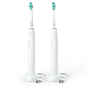 Набір електричних звукових зубних щіток Philips Sonicare 3100 series, 2 шт. (HX3675/13) - Pampik