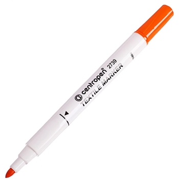 Маркер текстильный Centropen Textile конусообразный 1.8 мм оранжевый (2739/06) - Pampik