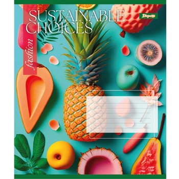 Тетрадь для записей 1 Вересня Sustainable choices, A5, в клетку, 96 листов, 5 шт. (766763) - Pampik