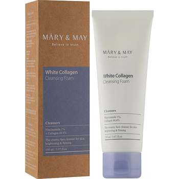 Пінка для вмивання з колагеном та ніацинамідом Mary & May White Collagen Cleansing Foam, 150 мл - Pampik - 2