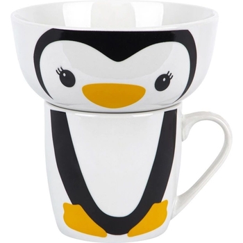 Набір дитячого посуду Limited Edition Happy Penguin, білий із чорним (YF6013) - Pampik