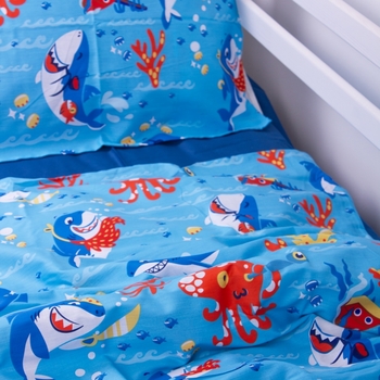 Пододеяльник на молнии MirSon Kids Time 22-1314 Cerulean, сатин, 210х143 см, голубой - Pampik - 2