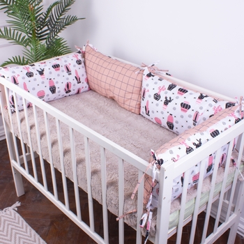 Захисна подушка-борт MirSon Kids Time 18-0004 Pink Cactus, розовая, 4 шт. - Pampik