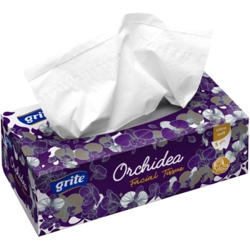 Косметичні серветки Grite Orchidea, тришарові, 100 шт. - Pampik