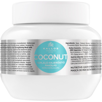 Маска для волос Kallos Cosmetics Coconut Nutritive Hair Mask укрепляющая с кокосовым маслом, 275 мл - Pampik