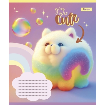 Тетрадь общая 1 Вересня You are cute, А5, в косую линию, 12 листов (766303) - Pampik - 2