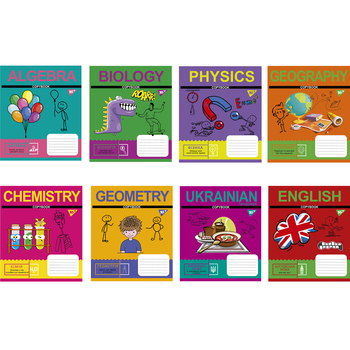Набор тетрадей Yes Cool School Subjects, A5, 48 листов, 8 шт. - Pampik