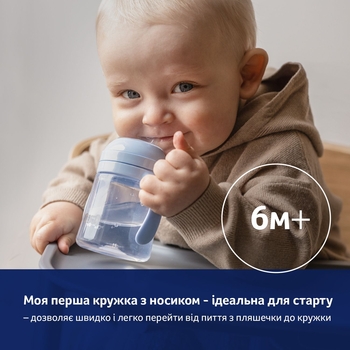 Кружка-непроливайка Lovi Моя перша кружка з носиком, 150 мл, блакитний (35/358) - Pampik - 7