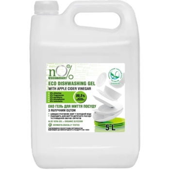 Еко гель для миття посуду nO% green home з яблочним оцтом, 5 л - Pampik
