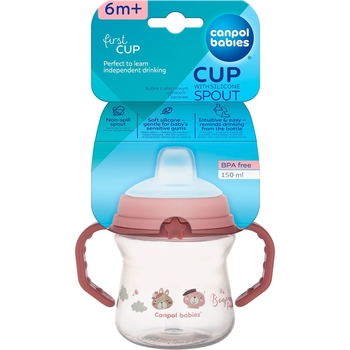 Кружка тренувальна Canpol babies First Cup Bonjour Paris, 150 мл, рожевий (56/612_pin) - Pampik - 2