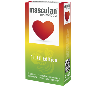 Презервативи Masculan Frutti Edition, кольорові, з ароматами, 10 шт. - Pampik