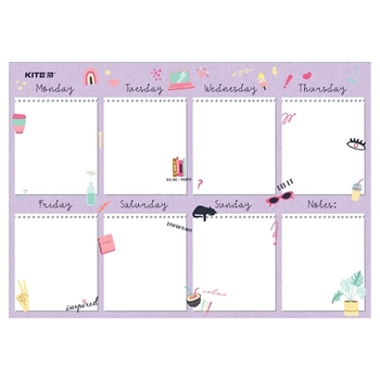 Планер настінний Kite Purple mood на тиждень сухостираємий А3 (K22-473-2) - Pampik