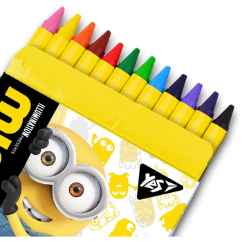 Олівці Yes Minions, воскові, 12 кольорів (590140) - Pampik - 2