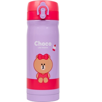 Термос Yes Line friends, 350 мл, сиреневый с красным (707943) - Pampik