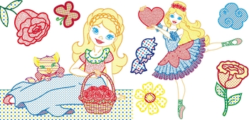 Водяна розмальовка Кристал Бук Подружки, з кольоровим контуром, 12 сторінок (F00023297) - Pampik - 2