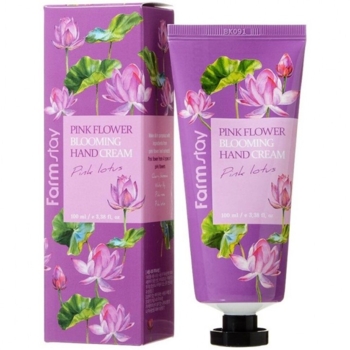 Крем для рук FarmStay Pink Flower Blooming Hand Cream Pink Lotus з екстрактом лотоса 100 мл - Pampik