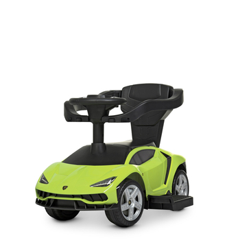 Машинка-толокар Bambi M 3726-5 2 в 1, с родительской ручкой, зеленая (25691) - Pampik - 8