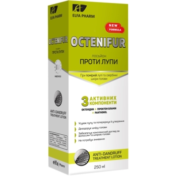 Лосьйон при вираженій лупі та свербінню шкіри голови Octenifur, 250 мл - Pampik