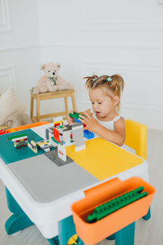 Комплект Poppet Столик Трансформер 6 в 1 + Стілець + Подушка на стілець + Набір фломастерів (PP-004-G) - Pampik - 12