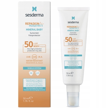 Солнцезащитный крем для детей Sesderma Repaskin Pediatrics Mineral Baby Emulsion SPF50+, 50 мл - Pampik