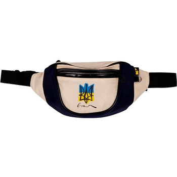 Сумка на пояс Yes SP-32 Welcome To Ukraine, 36x15x7 см, бежевая с черным (559523) - Pampik